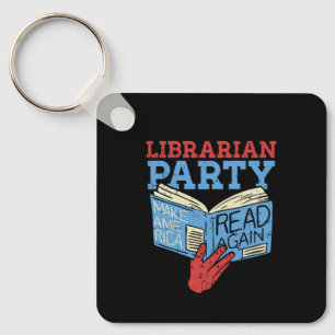 Books - The Librarian Party Book Lover Gift Key Ring