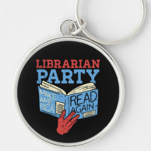 Books - The Librarian Party Book Lover Gift Key Ring