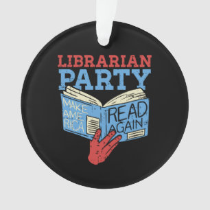 Books - The Librarian Party Book Lover Gift Ornament