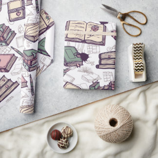 Books to read wrapping paper