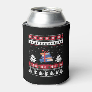 Books Ugly Christmas Funny Reading Gifts Can Cooler