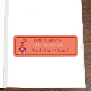 Books Vase Classroom Library Peach Budget Labels