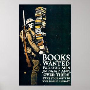 Books Wanted - Vintage World War I Poster