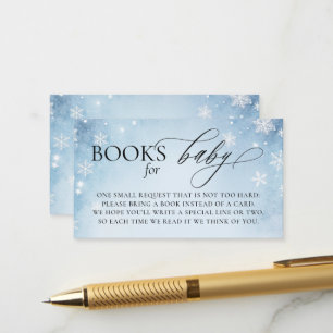 Books Winter Wonderland Cold Outside Baby Shower Enclosure Card