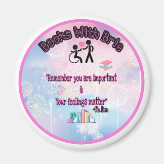 Books With Brie round magnet