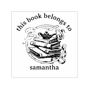 Books with Genie Lamp This Book Belongs to Self-inking Stamp