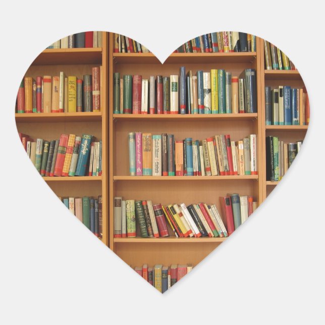 Bookshelf background heart sticker (Front)