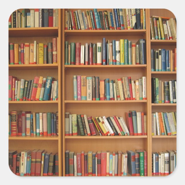 Bookshelf background square sticker (Front)