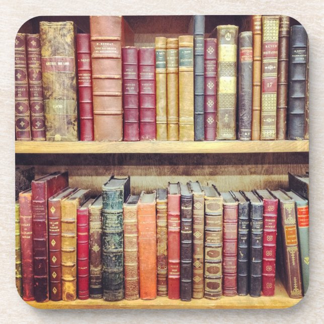 Bookshelf Beverage Coaster (Front)
