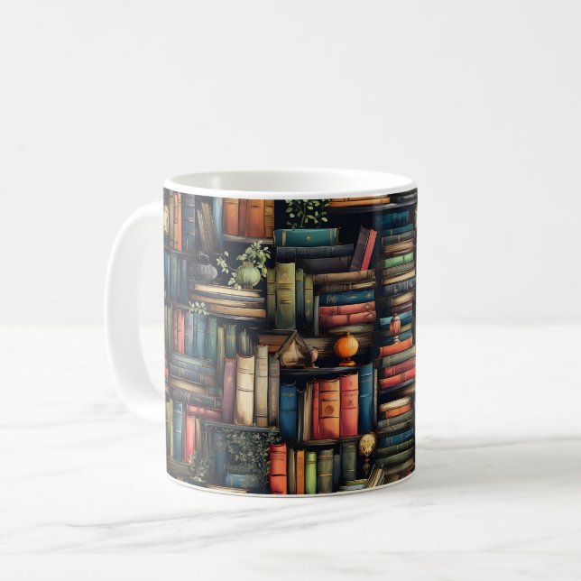 Bookshelf Books Coffee Mug (Front Left)