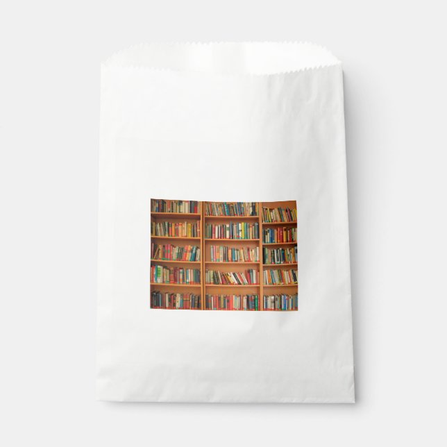 Bookshelf Books Library Bookworm Reading Favour Bag (Front)
