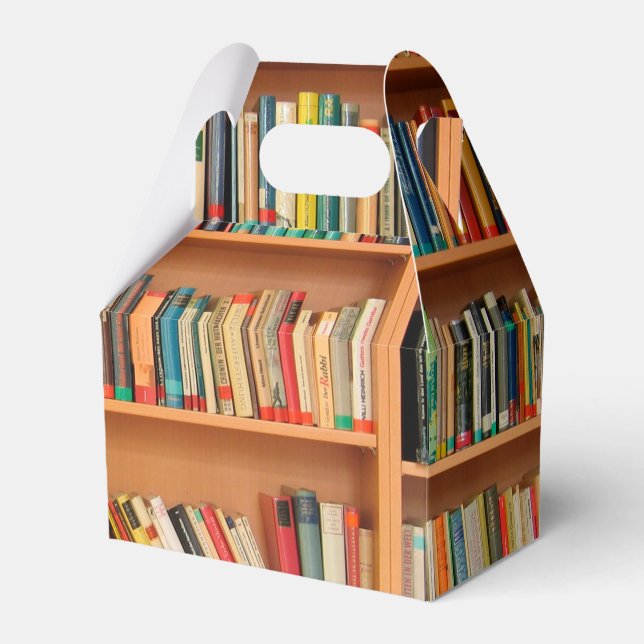 Bookshelf Books Library Bookworm Reading Favour Box (Front Side)