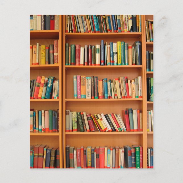 Bookshelf Books Library Bookworm Reading Flyer (Front)