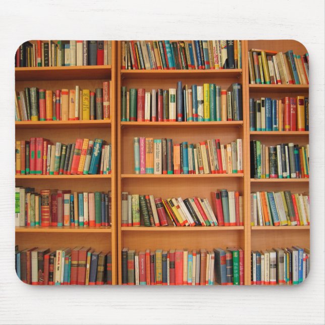 Bookshelf Books Library Bookworm Reading Mouse Pad (Front)
