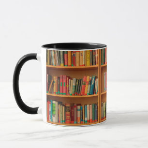 Bookshelf Books Library Bookworm Reading Mug