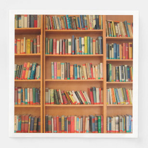 Bookshelf Books Library Bookworm Reading Napkin