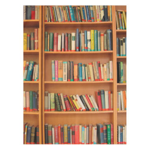 Bookshelf Books Library Bookworm Reading Tablecloth