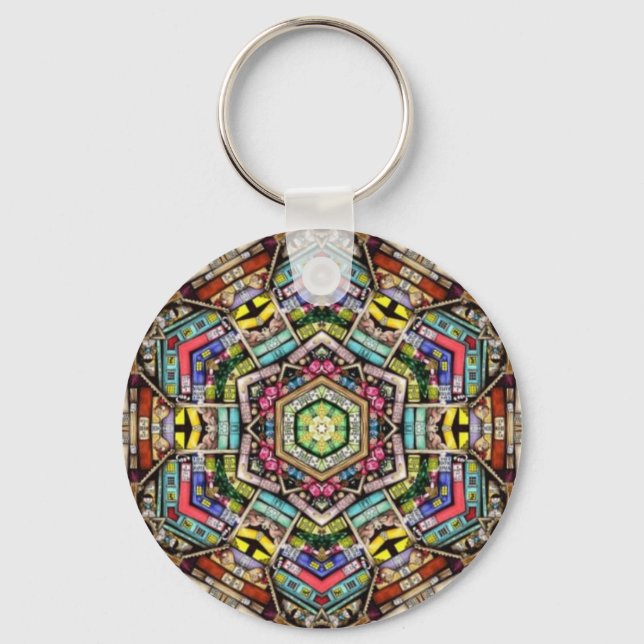 Bookshelf Kaleidoscope Key Ring (Front)