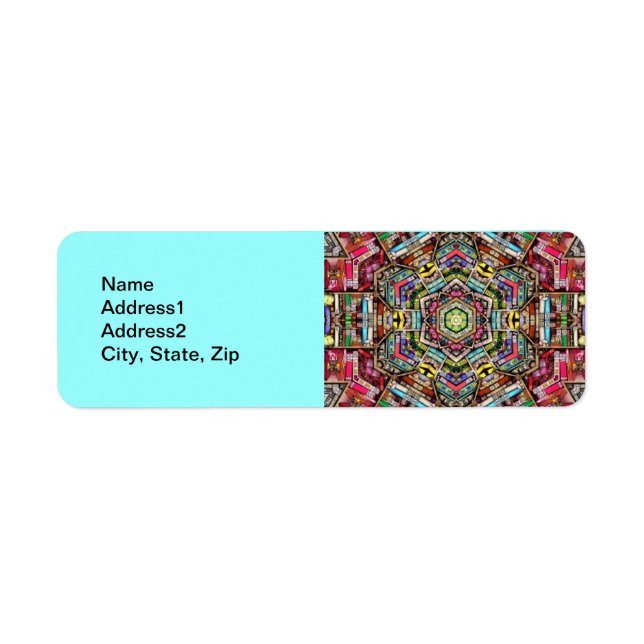 Bookshelf Kaleidoscope Return Address Label (Front)