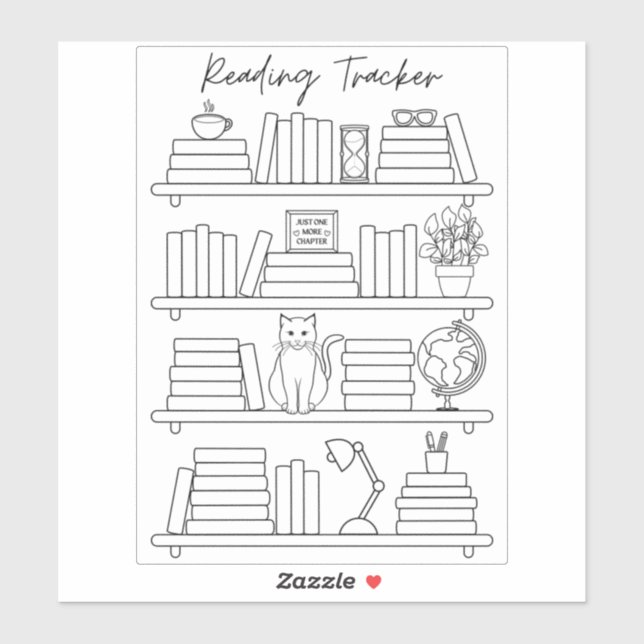 Bookshelf Reading Log Tracker Book Spine Colouring (Sheet)