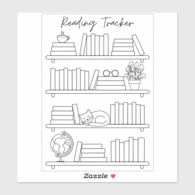 Bookshelf Reading Log Tracker Book Spine Colouring (Sheet)