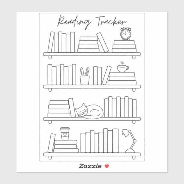 Bookshelf Reading Log Tracker Book Spine Colouring (Sheet)