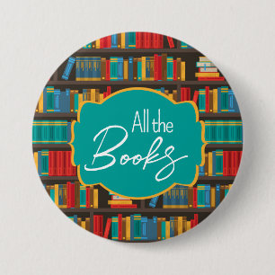 Bookshelf Reading Love 7.5 Cm Round Badge