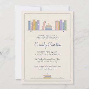 Bookshelf Storybook Baby Shower Invitation