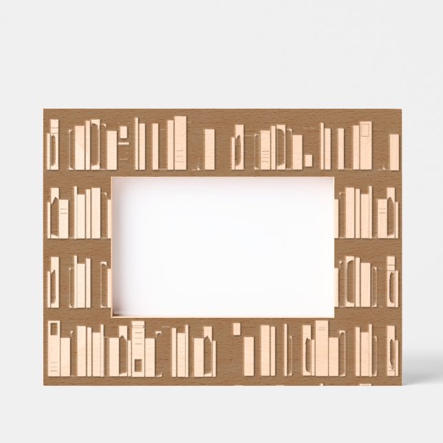 Bookshelves Laser Etched Picture Frame (Front)