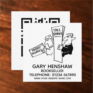 Bookshop, Bookseller, or Books Retailer Square Business Card