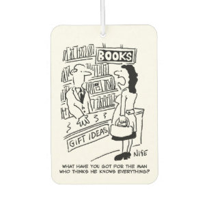 Bookshop Customer asks Shopkeeper a Question Car Air Freshener