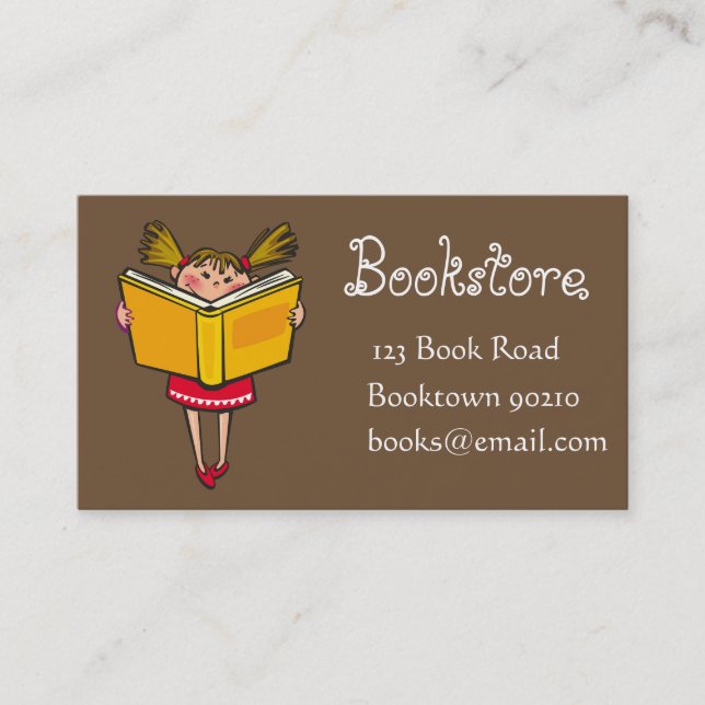 Bookshop,  kids bookstore or online books business card (Front)