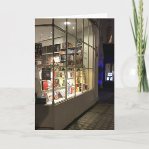 Bookshop Window Night Photography London, England Card