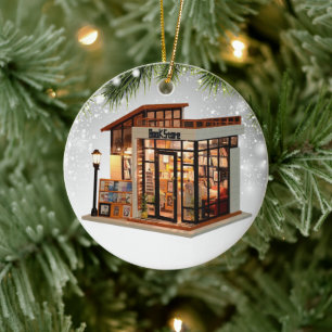 Bookstore Bookaholic  Reader Books Lover Bookworm Ceramic Ornament