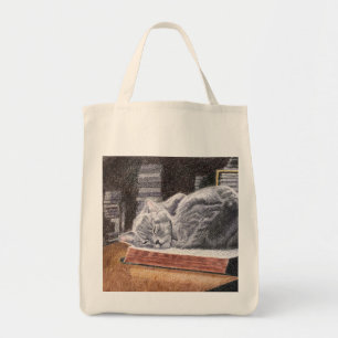 Bookstore Cat Tote Bag