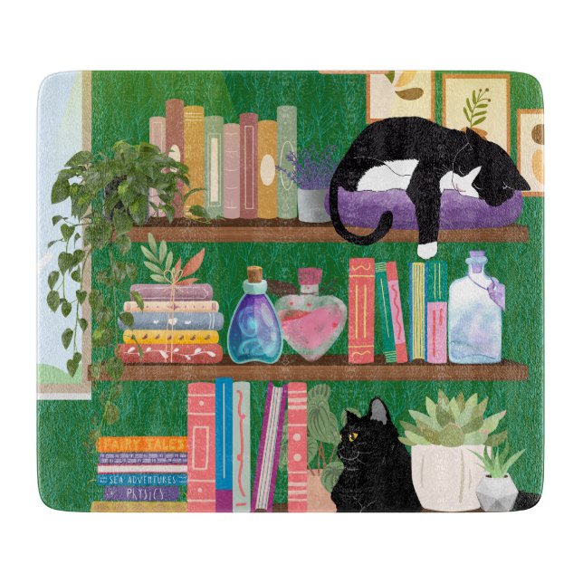 Bookstore cats cutting board (Front)