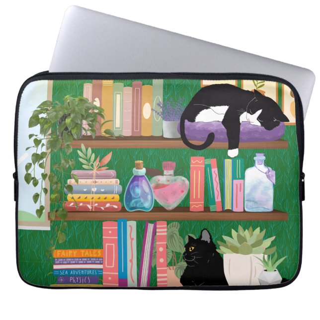 Bookstore cats laptop sleeve (Front)