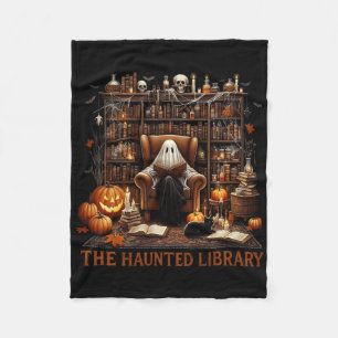 Bookstore Halloween Vintage Spooky Bookish Haunted Fleece Blanket