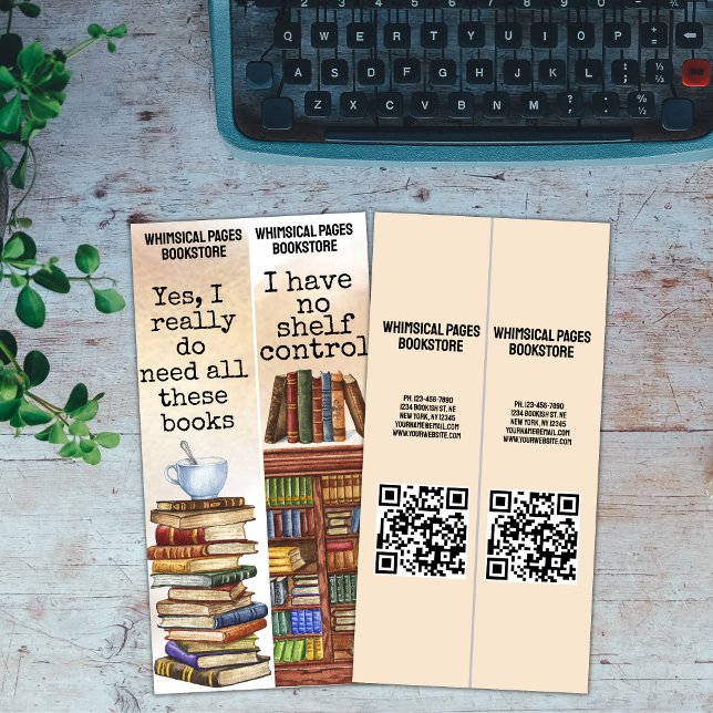 Bookstore Library QR Funny Book Quote Bookmark Card (Creator Uploaded)