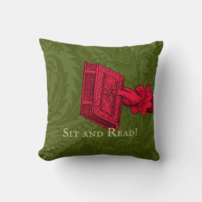 Bookstore, library, reading nook Green Cushion (Front)