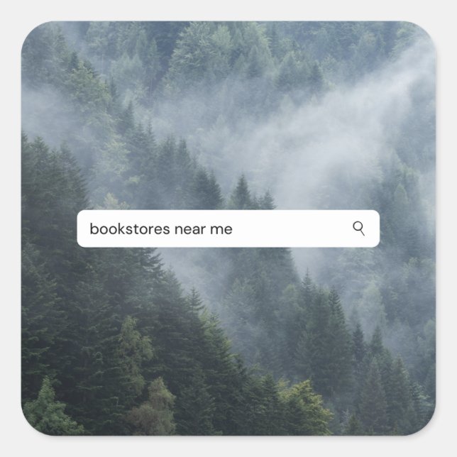 Bookstores near me in the Woods Square Sticker (Front)