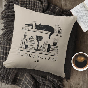 Booktrovert Book Lover's Monogrammed Cushion