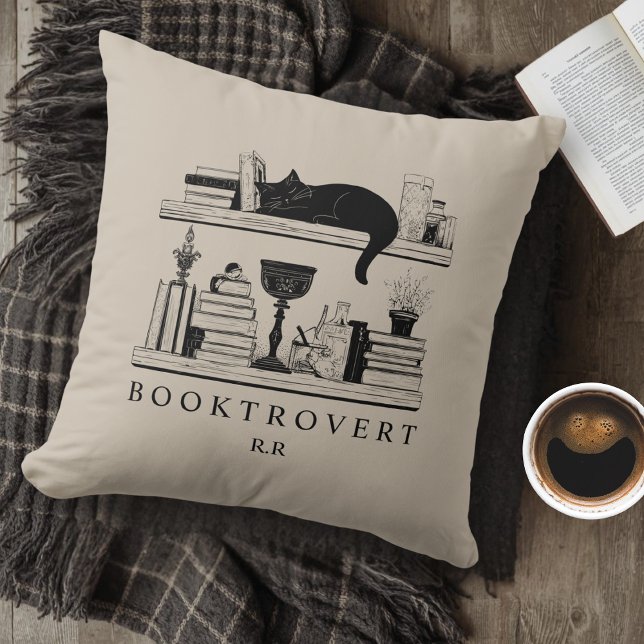 Booktrovert Book Lover's Monogrammed  Cushion (Creator Uploaded)