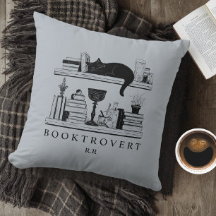 Booktrovert Book Lover's Monogrammed  Cushion