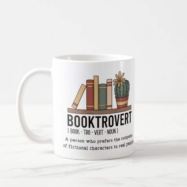 Booktrovert Dictionary Definition Book Coffee Mug (Left)
