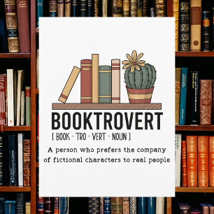 Booktrovert Dictionary Definition Book Postcard