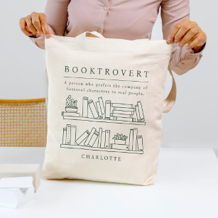 Booktrovert Editable Colour Book Lover Tote Bag
