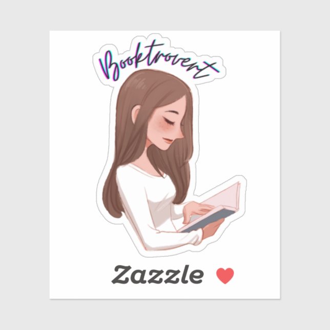 Booktrovert girl classic sticker (Sheet)