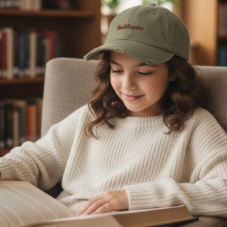 Booktrovert Light Olive Embroidered Hat