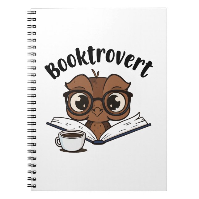Booktrovert owl with book and coffee (Front)